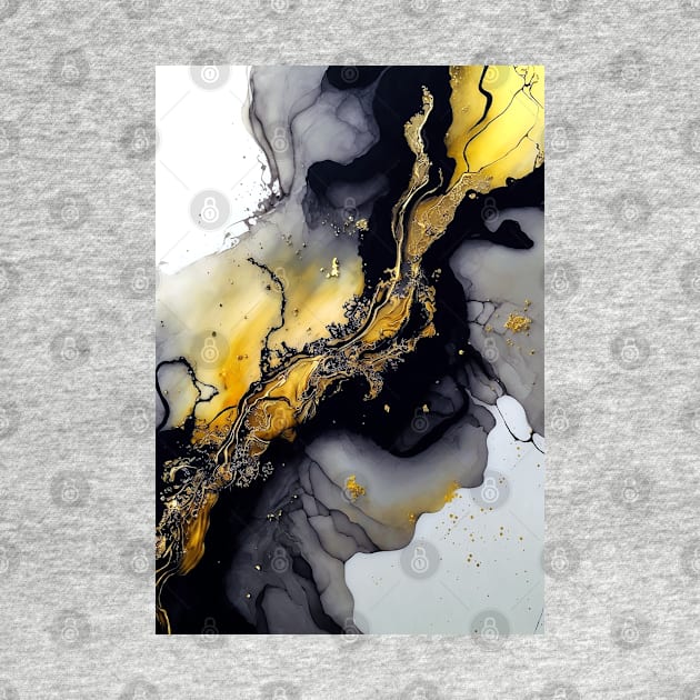 Lutescent Fusion - Abstract Alcohol Ink Resin Art by inkvestor